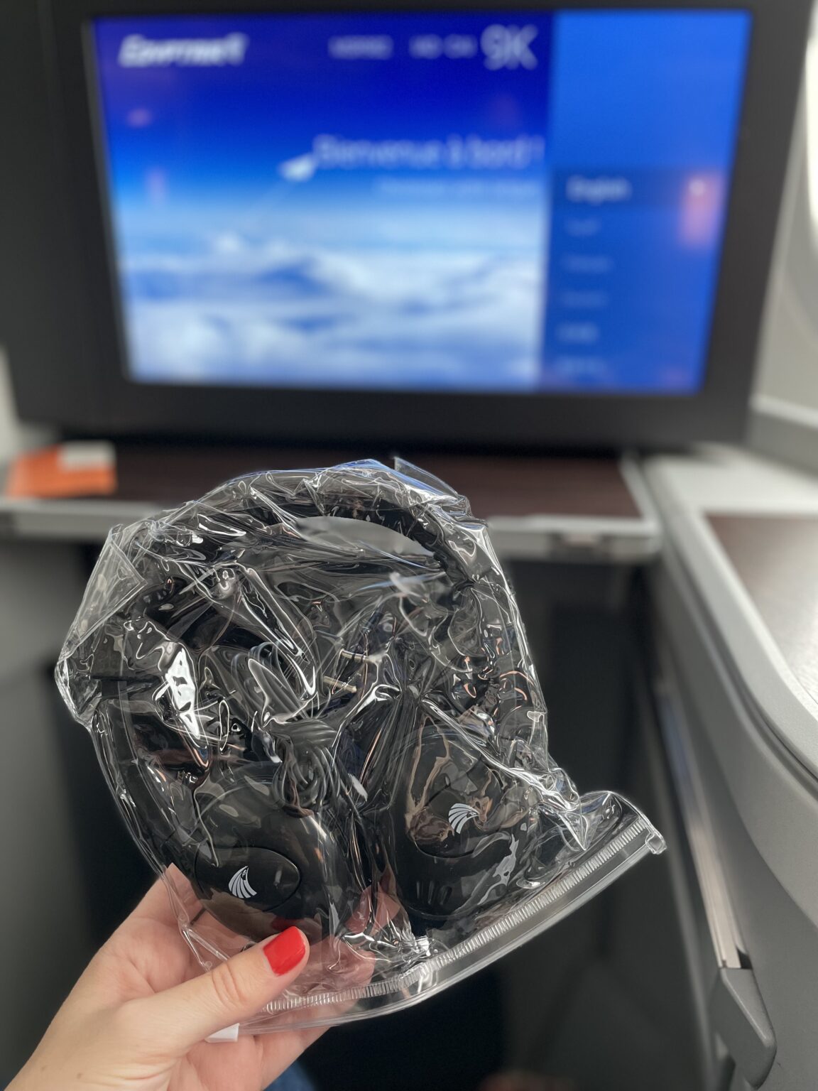 Headphones on Egyptair Business class Headphones on Egyptair Business class