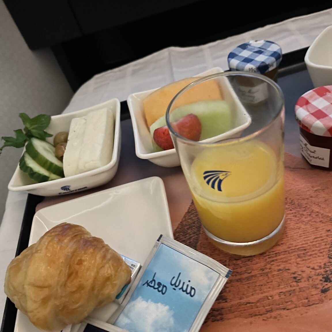 Breakfast on Egyptair Business Class Breakfast on Egyptair Business Class